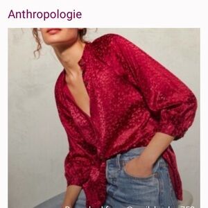 Anthropologie Rich Red Blouse